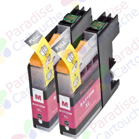 Brother LC125M ensemble de 2 cartouches d'encre compatibles magenta super haute capacité (Paradise Cartouche)