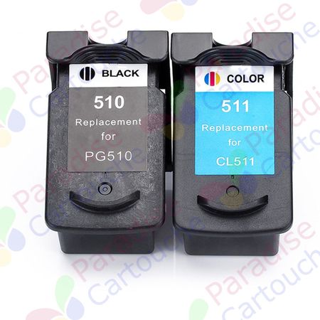 Canon PG-510 & CLI-511 ensemble de 2 cartouches d'encre compatibles (Paradise Cartouche)