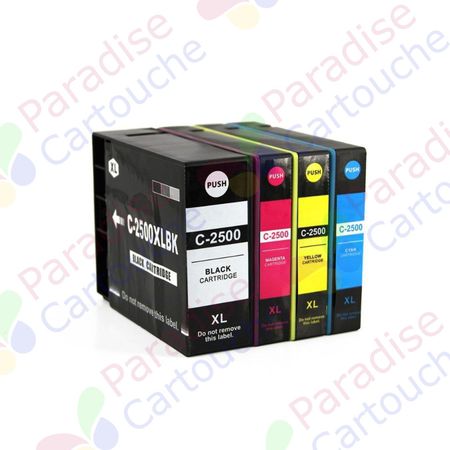 Canon PGI-2500XL ensemble de 4 cartouches d'encre compatibles haute capacité (Paradise Cartouche)