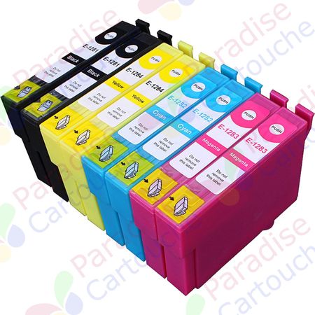 Epson T1285 ensemble de 8 cartouches d'encre compatibles (Paradise Cartouche)