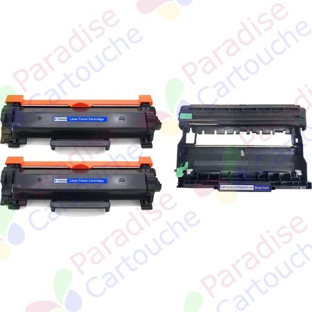 Brother TN2420 & DR2400 ensemble de 3 toner & tambour compatibles haute capacité (Paradise Cartouche)