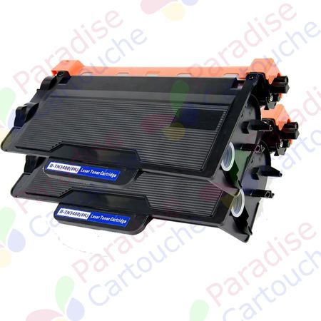 Brother TN3480 ensemble de 2 toner compatibles noir haute capacité (Paradise Cartouche)